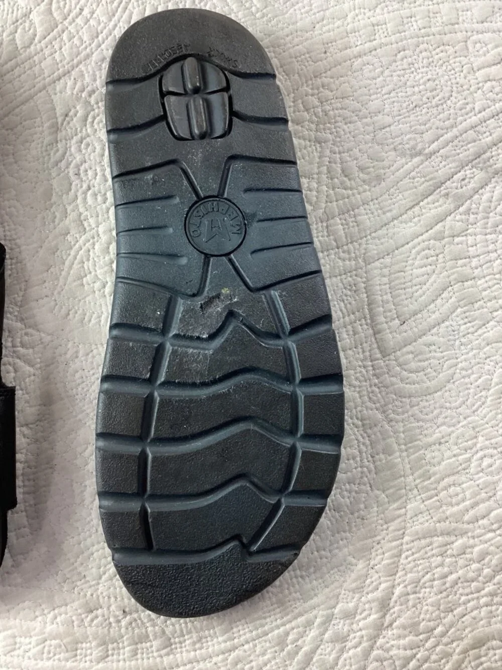 Mephisto Mens Air-Relax Black Leather Slide Sandals Size 46 EU, US 12*EUC